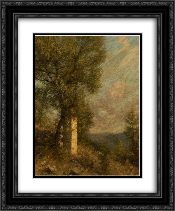 A Provencal Morning 20x24 Black Ornate Wood Framed Art Print Poster with Double Matting by La Thangue, Henry Herbert