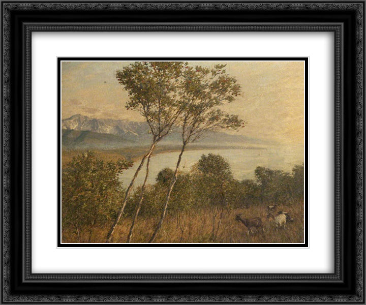 Ligurian Artrobus 24x20 Black Ornate Wood Framed Art Print Poster with Double Matting by La Thangue, Henry Herbert