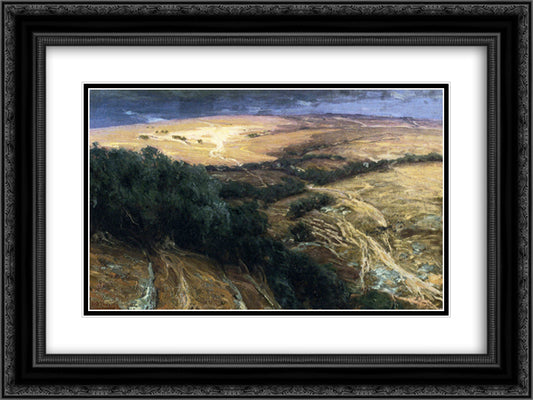 A View in Palestine 24x18 Black Ornate Wood Framed Art Print Poster with Double Matting by Tanner, Henry Ossawa