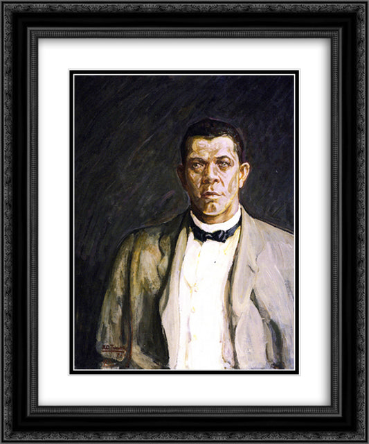 Booker T. Washington 20x24 Black Ornate Wood Framed Art Print Poster with Double Matting by Tanner, Henry Ossawa