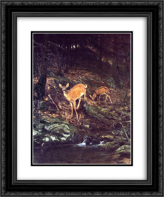 Fauna 20x24 Black Ornate Wood Framed Art Print Poster with Double Matting by Tanner, Henry Ossawa