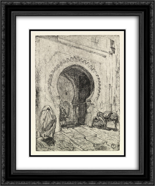 Gate in Tangier 20x24 Black Ornate Wood Framed Art Print Poster with Double Matting by Tanner, Henry Ossawa