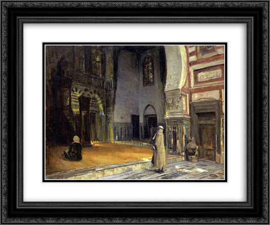 Interior of a Mosque, Cairo 24x20 Black Ornate Wood Framed Art Print Poster with Double Matting by Tanner, Henry Ossawa