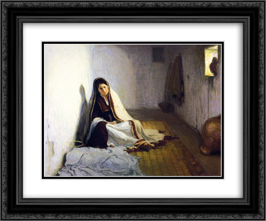 Mary 24x20 Black Ornate Wood Framed Art Print Poster with Double Matting by Tanner, Henry Ossawa