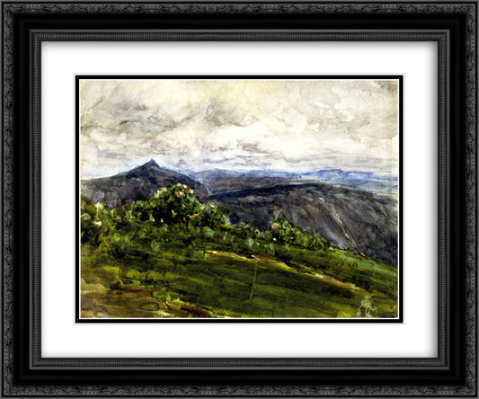 Mountain Landscape, Highlands, North Carolina 24x20 Black Ornate Wood Framed Art Print Poster with Double Matting by Tanner, Henry Ossawa