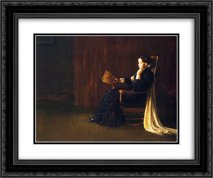 Portrait of the Artist's Mother 24x20 Black Ornate Wood Framed Art Print Poster with Double Matting by Tanner, Henry Ossawa