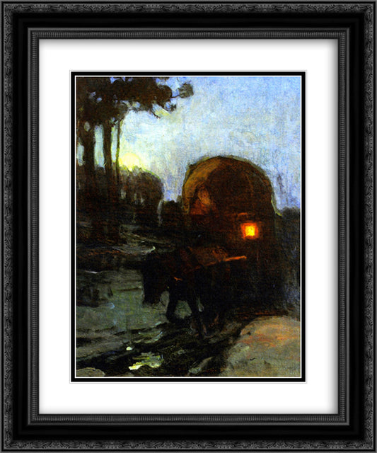 Return at Night from the Market 20x24 Black Ornate Wood Framed Art Print Poster with Double Matting by Tanner, Henry Ossawa