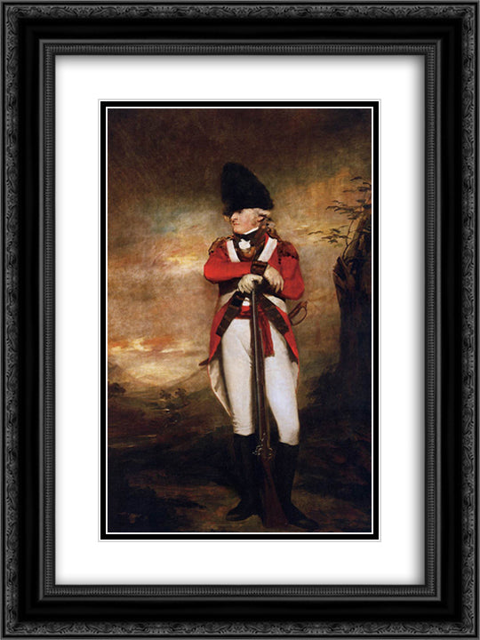 Captain Hay of Spot 18x24 Black Ornate Wood Framed Art Print Poster with Double Matting by Raeburn, Henry