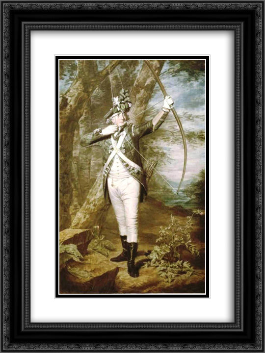 Nathaniel Spens 18x24 Black Ornate Wood Framed Art Print Poster with Double Matting by Raeburn, Henry