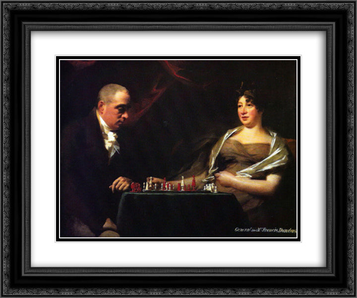 Portrait of Francis and his wife Eliza Dundas Cumming 24x20 Black Ornate Wood Framed Art Print Poster with Double Matting by Raeburn, Henry