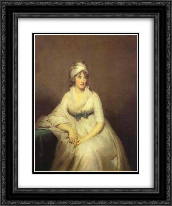 Portrait of Isabella McLeod, Mrs. James Gregory 20x24 Black Ornate Wood Framed Art Print Poster with Double Matting by Raeburn, Henry
