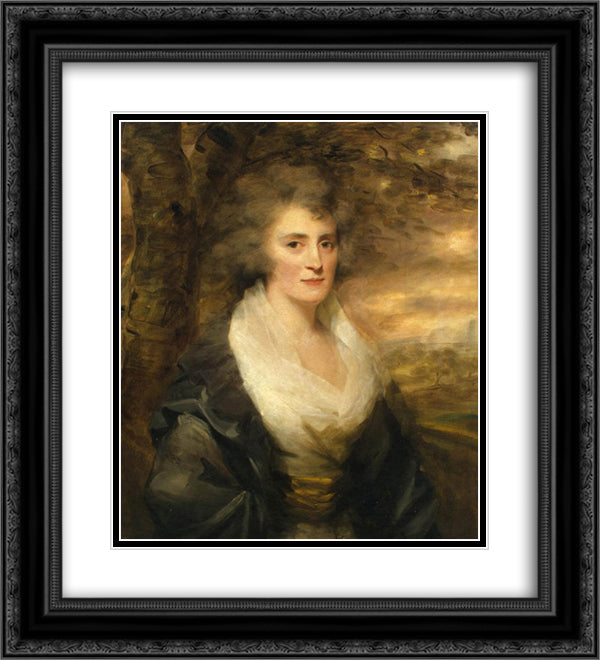Portrait of Mrs. E. Bethune 20x22 Black Ornate Wood Framed Art Print Poster with Double Matting by Raeburn, Henry