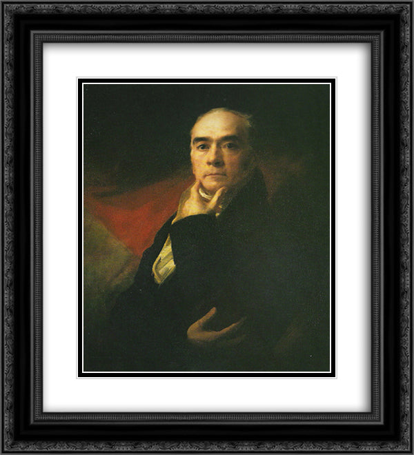 Self-Portrait 20x22 Black Ornate Wood Framed Art Print Poster with Double Matting by Raeburn, Henry