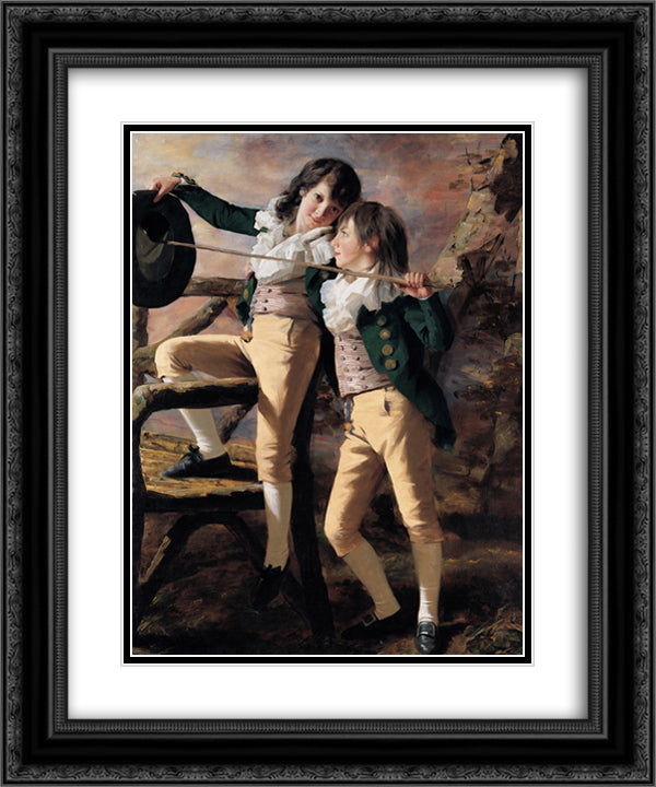 The Allen Brothers 20x24 Black Ornate Wood Framed Art Print Poster with Double Matting by Raeburn, Henry