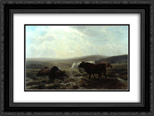 A Midsummer Night 24x18 Black Ornate Wood Framed Art Print Poster with Double Matting by Davis, Henry William Banks