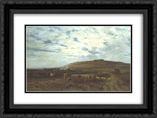 Approaching Night 24x18 Black Ornate Wood Framed Art Print Poster with Double Matting by Davis, Henry William Banks