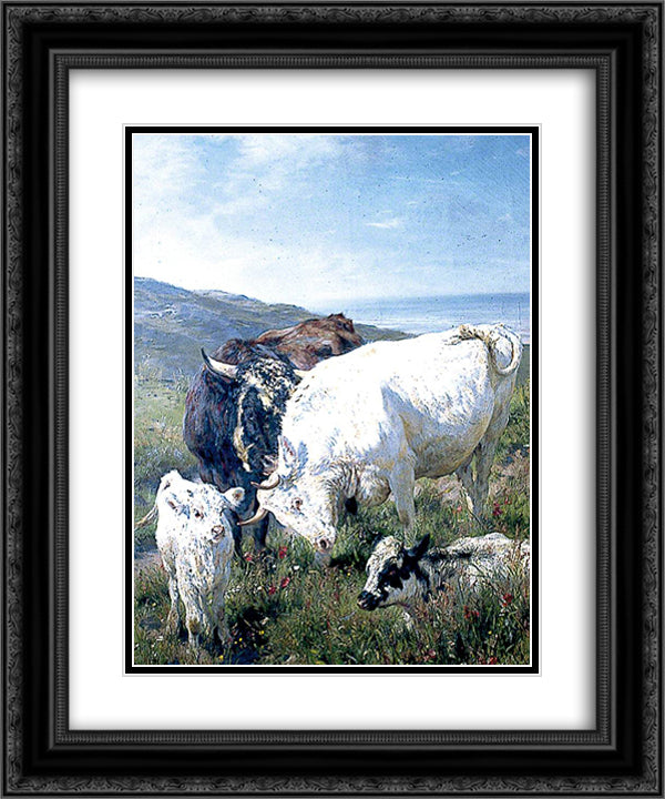 Midday 20x24 Black Ornate Wood Framed Art Print Poster with Double Matting by Davis, Henry William Banks