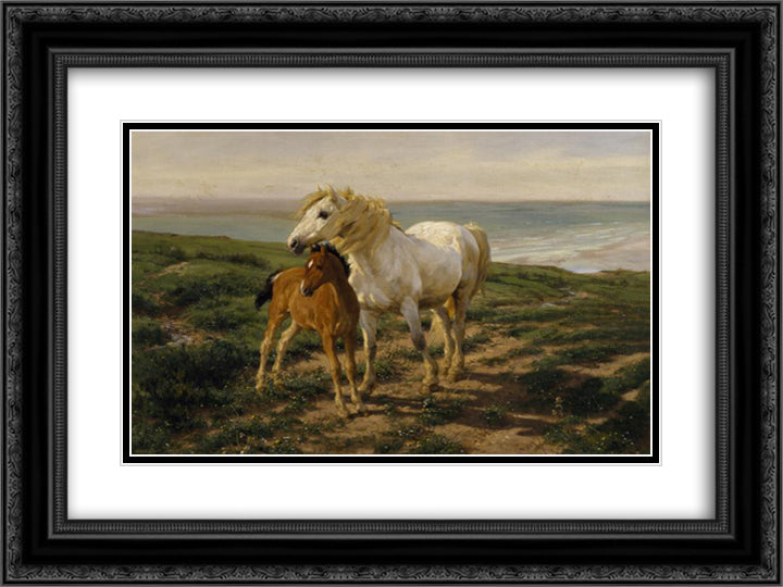 Mother and Son 24x18 Black Ornate Wood Framed Art Print Poster with Double Matting by Davis, Henry William Banks