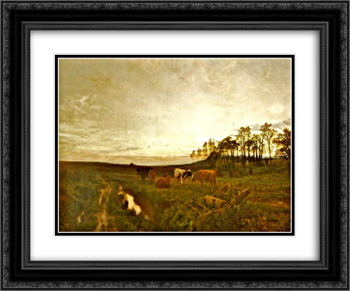 The Evening Star 24x20 Black Ornate Wood Framed Art Print Poster with Double Matting by Davis, Henry William Banks