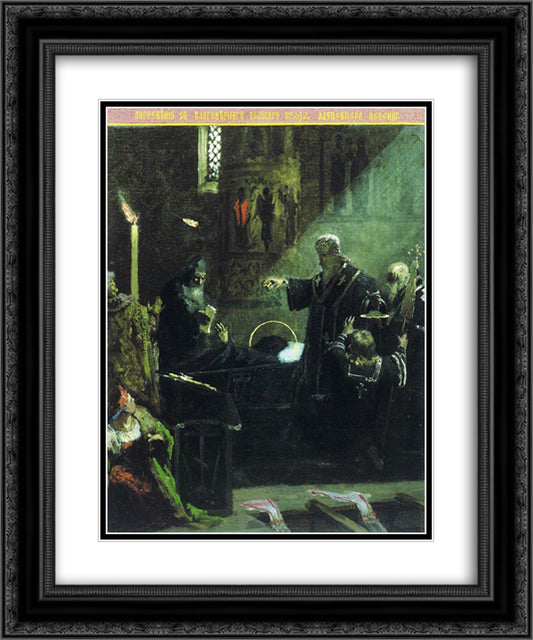 Burial of Alexander Nevsky 20x24 Black Ornate Wood Framed Art Print Poster with Double Matting by Siemiradzki, Henryk