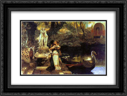 Following the Example of the Gods 24x18 Black Ornate Wood Framed Art Print Poster with Double Matting by Siemiradzki, Henryk