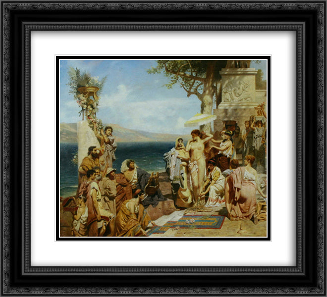 Roma 22x20 Black Ornate Wood Framed Art Print Poster with Double Matting by Siemiradzki, Henryk