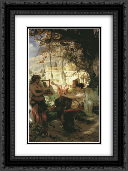 Slave's Song 18x24 Black Ornate Wood Framed Art Print Poster with Double Matting by Siemiradzki, Henryk