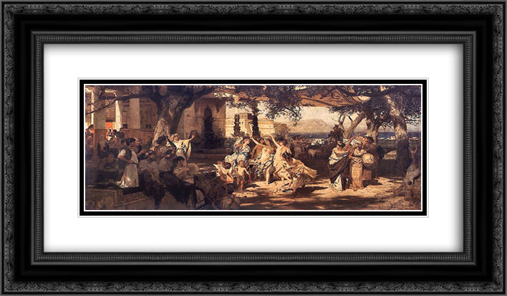 The Judgement of Paris 24x14 Black Ornate Wood Framed Art Print Poster with Double Matting by Siemiradzki, Henryk