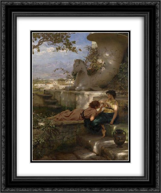 The New Bracelet 20x24 Black Ornate Wood Framed Art Print Poster with Double Matting by Siemiradzki, Henryk