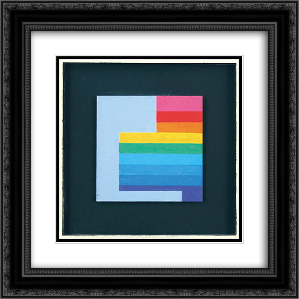 Composition, 1978 20x20 Black Ornate Wood Framed Art Print Poster with Double Matting by Stazewski, Henryk