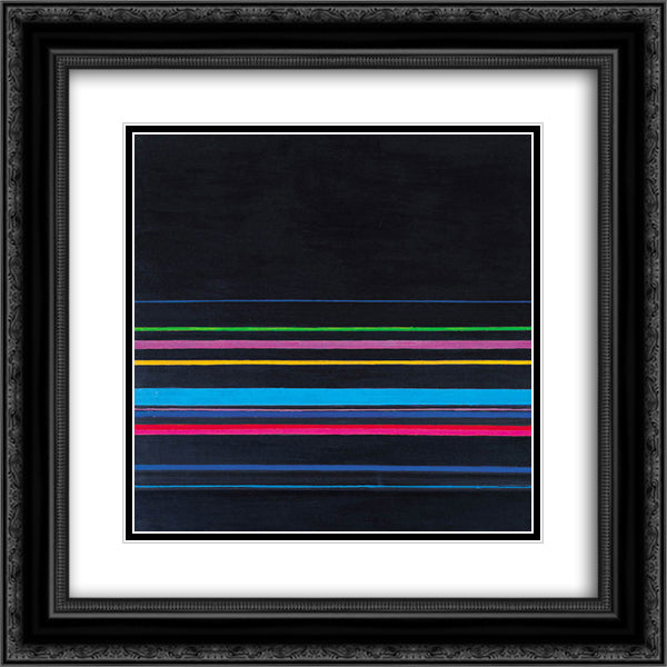 Composition no. 3 20x20 Black Ornate Wood Framed Art Print Poster with Double Matting by Stazewski, Henryk