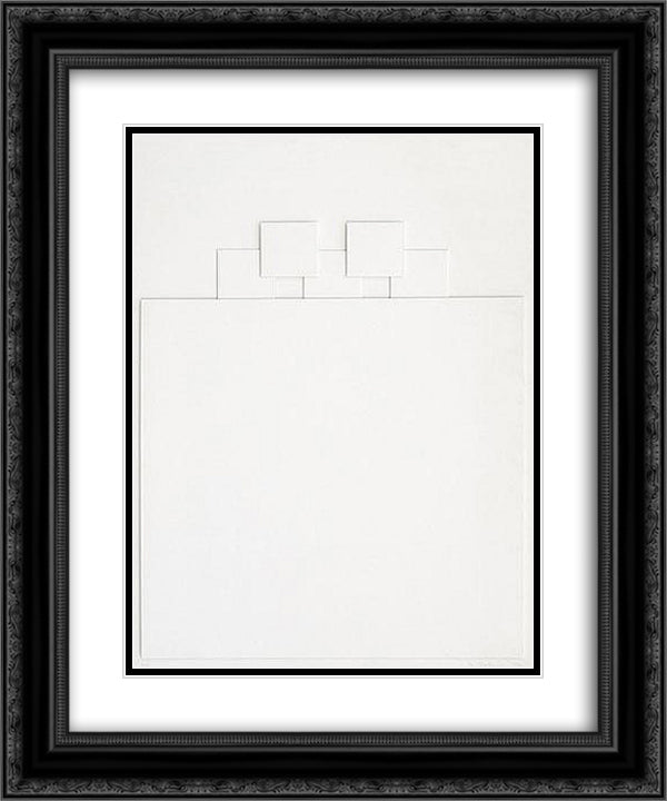 Relief 20x24 Black Ornate Wood Framed Art Print Poster with Double Matting by Stazewski, Henryk