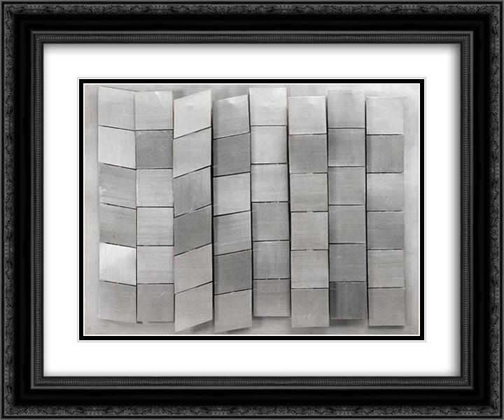 Untitled 24x20 Black Ornate Wood Framed Art Print Poster with Double Matting by Stazewski, Henryk
