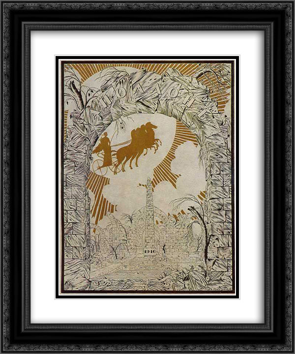Front page of 'Apollo' magazine 20x24 Black Ornate Wood Framed Art Print Poster with Double Matting by Narbut, Heorhiy