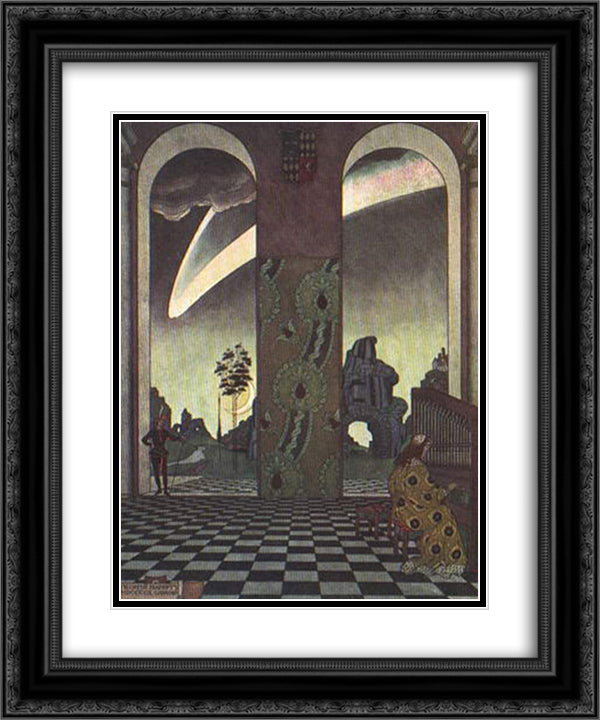 Organ 20x24 Black Ornate Wood Framed Art Print Poster with Double Matting by Narbut, Heorhiy
