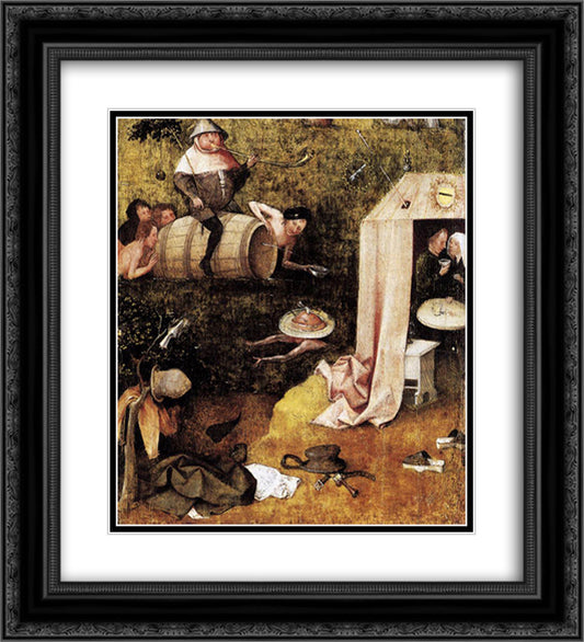 Allegory of Gluttony and Lust 20x22 Black Ornate Wood Framed Art Print Poster with Double Matting by Bosch, Hieronymus