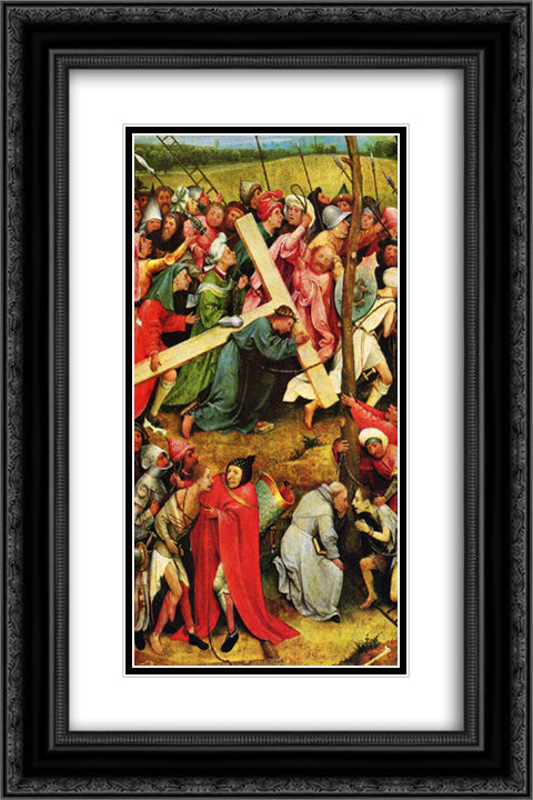 Christ Carrying the Cross 16x24 Black Ornate Wood Framed Art Print Poster with Double Matting by Bosch, Hieronymus