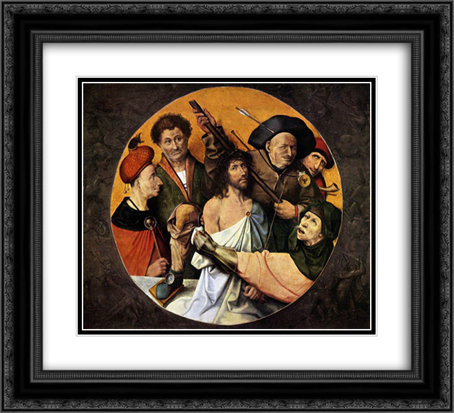 Christ Crowned with Thorns 22x20 Black Ornate Wood Framed Art Print Poster with Double Matting by Bosch, Hieronymus