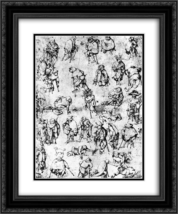 Cripples 20x24 Black Ornate Wood Framed Art Print Poster with Double Matting by Bosch, Hieronymus