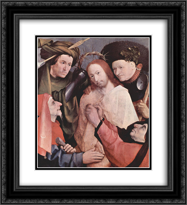 Crowned with Thorns 20x22 Black Ornate Wood Framed Art Print Poster with Double Matting by Bosch, Hieronymus