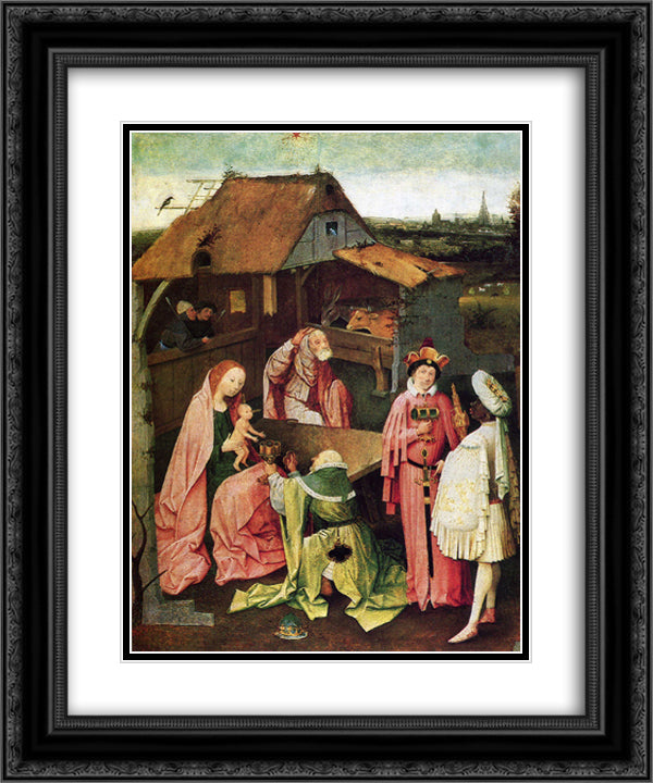 Epiphany 20x24 Black Ornate Wood Framed Art Print Poster with Double Matting by Bosch, Hieronymus