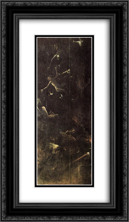 Fall of the Damned 14x24 Black Ornate Wood Framed Art Print Poster with Double Matting by Bosch, Hieronymus