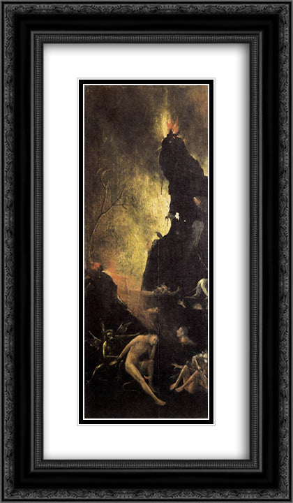 Hell 14x24 Black Ornate Wood Framed Art Print Poster with Double Matting by Bosch, Hieronymus