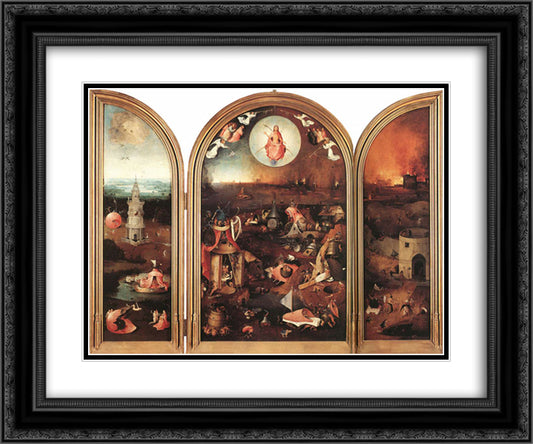 Last Judgement 24x20 Black Ornate Wood Framed Art Print Poster with Double Matting by Bosch, Hieronymus