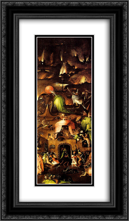 Last Judgment, right wing 14x24 Black Ornate Wood Framed Art Print Poster with Double Matting by Bosch, Hieronymus