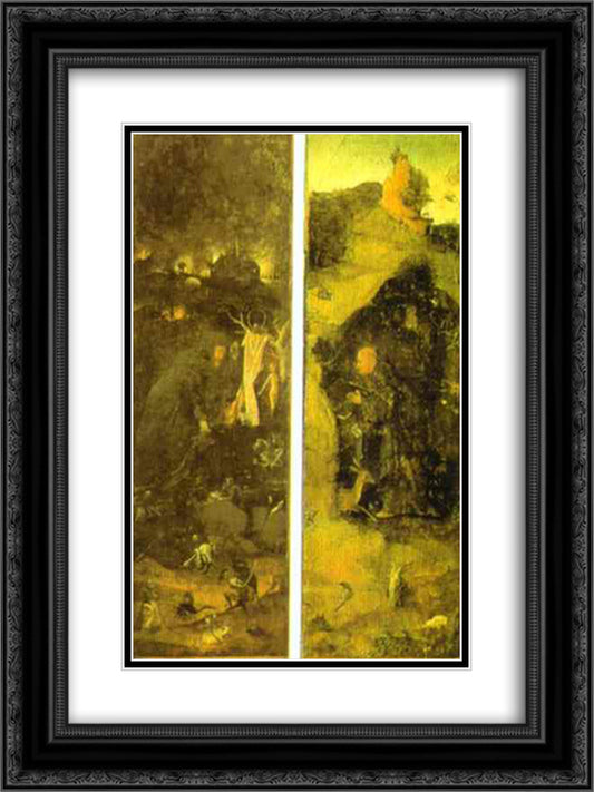 St. Anthony. St. Giles 18x24 Black Ornate Wood Framed Art Print Poster with Double Matting by Bosch, Hieronymus