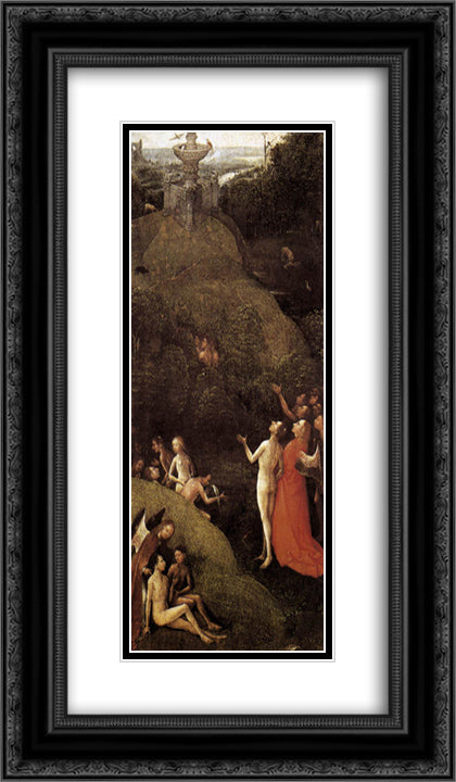 Terrestrial Paradise 14x24 Black Ornate Wood Framed Art Print Poster with Double Matting by Bosch, Hieronymus