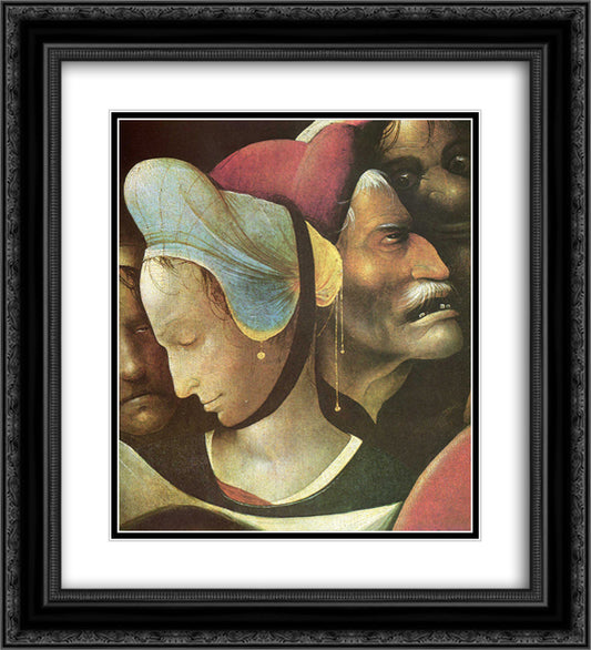 The Carrying of the Cross, Christ and St. Veronica 20x22 Black Ornate Wood Framed Art Print Poster with Double Matting by Bosch, Hieronymus