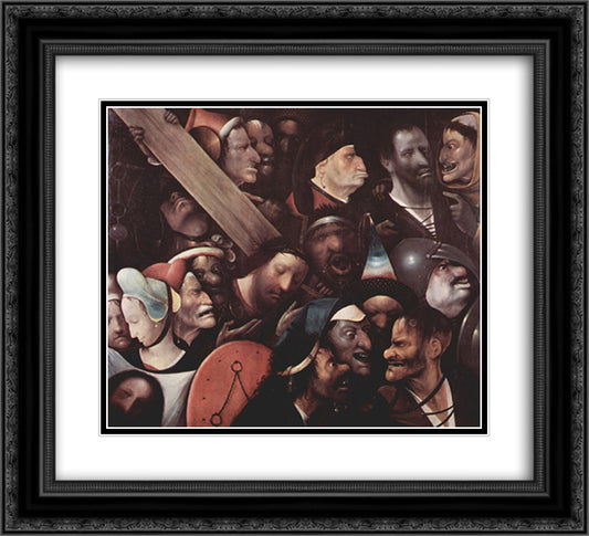 The Carrying of the Cross 22x20 Black Ornate Wood Framed Art Print Poster with Double Matting by Bosch, Hieronymus