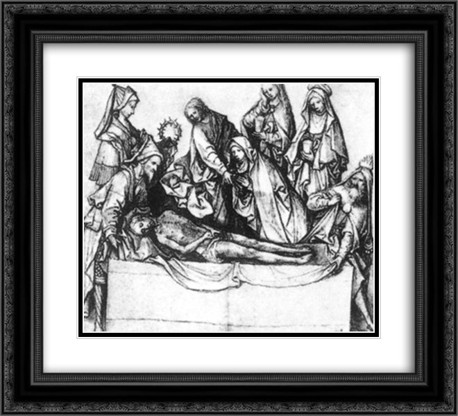 The Entombment 22x20 Black Ornate Wood Framed Art Print Poster with Double Matting by Bosch, Hieronymus